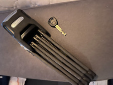 Stabiles ABUS Fahrradschloss, Faltschloss, black, mit Alarm und Schlüssel