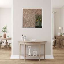 Duftendes Akustikbild Bergidylle Almheu mit bunten Blüten auf Kork 70×70 cm