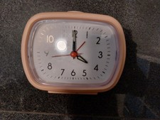 Lern-Wecker analog für Kinder "glow in the dark", leuchtend, rosa- neu