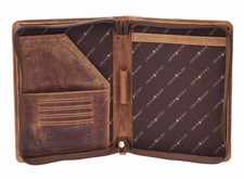 Schreibmappe Greenburry Vintage A5 Leder Braun DIN l 18 5x4x23 5 cm Geschenk