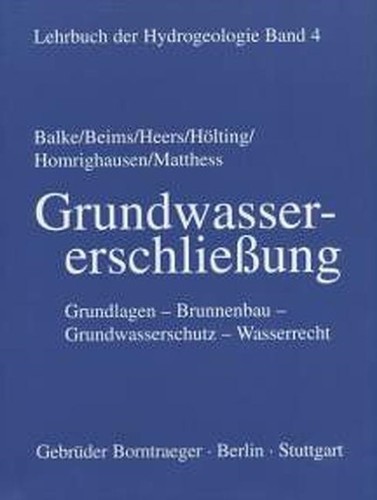 Lehrbuch der hydrogeologie - hydrogeologie, 4