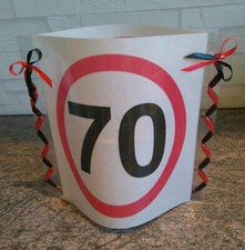 70 Geburtstag Windlicht aus Servietten  Zahl Tischlicht Dekoration Jubiläum