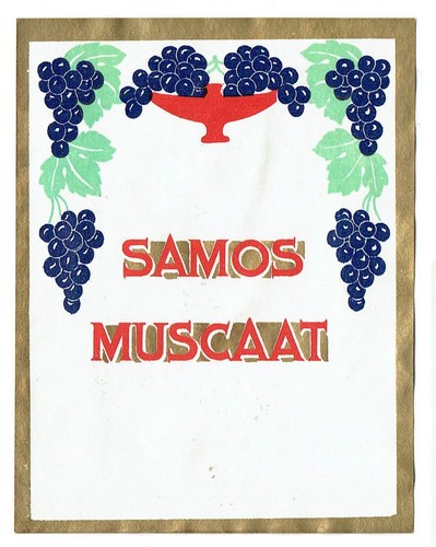 Vintage weinetikett samos - weinetikett,