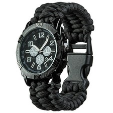 MIL-TEC Army Uhr Paracord Armee Outdoor Armbanduhr Edelstahl Fallschirmschnur
