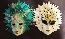 2x Venezianische Keramikmasken
