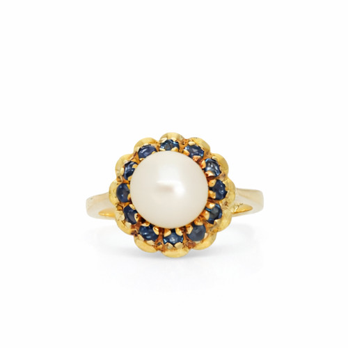 Saphir perlenring 750 - perlenring,