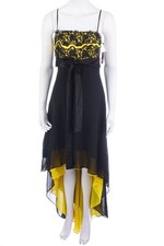 SECONDHAND Abendkleid Vokuhila Perlen Applikationen 2 = S schwarz