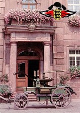 Ettlingen Historische Handdruckspritze von 1864 der Freiwilligen Feuerwehr vor d