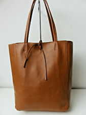 Damen Tasche Handtasche Shopper Schultertasche DIN A4 Italy Leder braun cognac