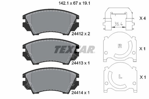Textar 2441201 bremsbelagsatz - textar,