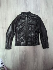 G-STAR RAW Echt Lederjacke  Herren Größe M schwarz 100% Genarbtes Kalbsleder