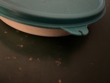 Wie NEU,Tupperware 1262 Servierschale Aufschnitt Wurstdose flach Ø16,5cm grün