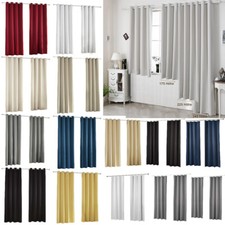 2X Verdunklungsvorhang Kräuselband/Ösen Thermovorhang Gardine 130g/m² Polyester