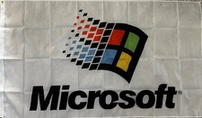 Microsoft Retro Fahne Windows 95 98 XP Bill Gates Laptop