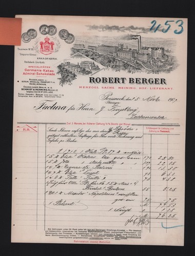 Pössneck rechnung 1907 - pÖssneck,,