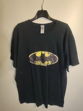 Batman Zeichen Symbol Bat man Bio Baumwolle T-Shirt L Schwarz