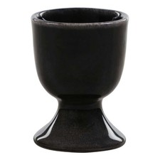 Chic Antique Eierbecher CALAIS Schwarz Keramik Geschirr Weiß 5x6 cm mit Fuß