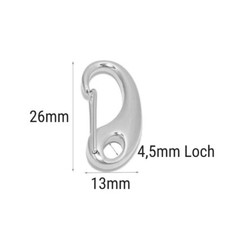 EDELSTAHL ARMBAND KARABINER