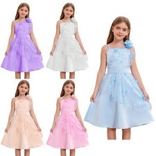 DE Mädchen Kleid festlich Langes Blumenmädchenkleider Hochzeits Party Festkleids