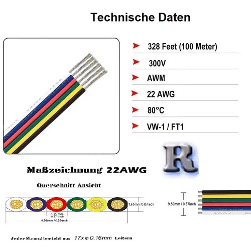 Litzenkabel adrig 22awg - 6,
