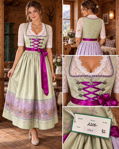 Rose dirndl 42 - rose,
