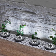 Disk Lights Stone Gartenbeleuchtung, Solar, 4er Set LED Garten Wegebeleuchtung