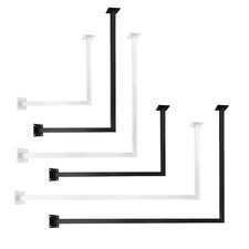 1x Kleiderstange Garderobenhalter L-Form Metall Schwarz Weiß für Deckenmontage
