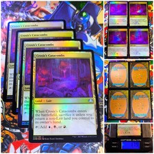 MTG 4x Crosis's Catacomb ?? NM Playset FOIL Dominaria Remastered OG Land