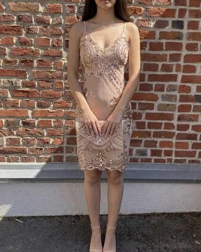 Pailletten kleid roségold - pailletten,