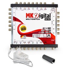 MK-Digital MULTISCHALTER 9/12 ✓ für 2 Sat =12 Teilnehmer HDTV 4K SAT Multiswitch