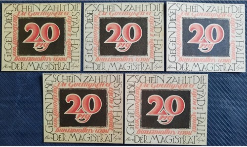 Halle serienscheine je - serienscheine,