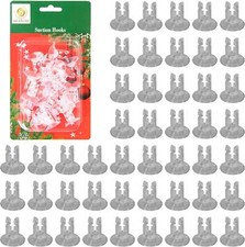 Fenster Saughaken Mini Clip mit Schlitz Weihnachten Licht Seil Schnur Deko 50 Stück