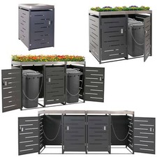 Mülltonnenverkleidung HWC-H40, Mülltonnenbox, Pflanzkasten Edelstahl 35-92kg