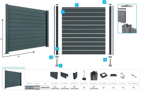 Alu zaun komplett set - zaun,