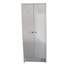 Metallspind - Kleiderschrank - Stahlblech grau - 2 Flügeltüren