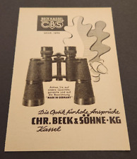 123. Beck & Söhne Kassel Fernglas Feldstecher CBS Werbung Reklame 1959