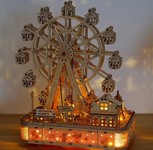 Holzpuzzle riesenrad led - riesenrad,