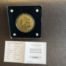 Goldmünze "Elizabeth II Sovereign " mit Zertifikat, 999 Feingold 
