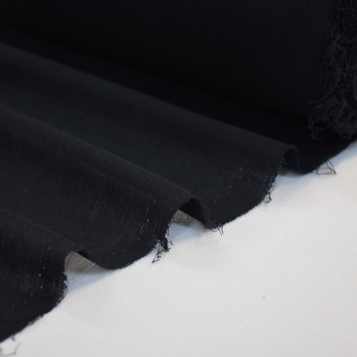 Schwarz crinkle baumwollstoff - schwarz,
