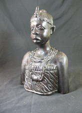 Handgeschnitzte afrikanische Holzfigur/ Büste, Mann, vintage 24cm schwer 1261gr