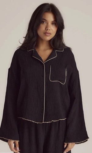 Lounge crinkle pyjamahemd - crinkle,
