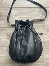 L.CREDI Beuteltasche Crossbody Bag echtes Leder schwarz