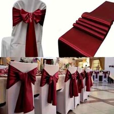 Weinrote Stuhlhussen, Satin Stuhlschärpen, Hochzeits, 90 Stück