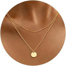 Layered Anhänger Kette Gold