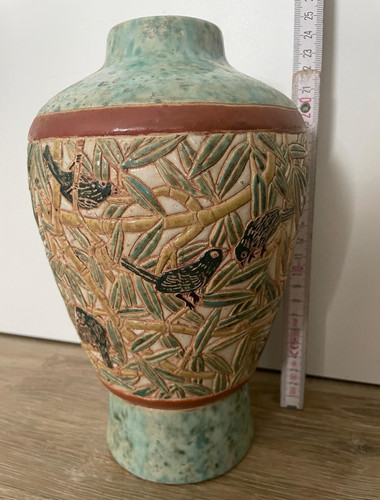 Asiatische keramikvase mit - asiatische,