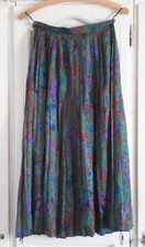 Rock Plissee Blumen 100% Seide Frankonia Jagd S 36 38 Trachten Oktoberfest