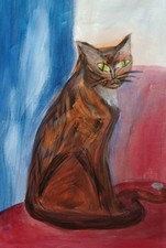 Rote Katze.Ein sehr schönes Bild von HADASSA-ART,das durch Farbgebung besticht
