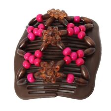 Trend African Hairclip Haarklammer Haarspange Butterfly Holzdesign mit Blume