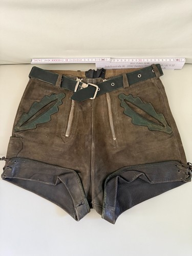 Kurze lederhose vintage braun - lederhose,
