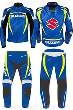 SUZUKI Leder Bikeranzug Männer Biker Lederkombi Motorrad Lederjacke Hose 48,58